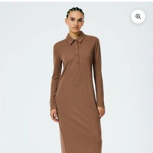 Tibi  Long-Sleeve Polo Knit Dress